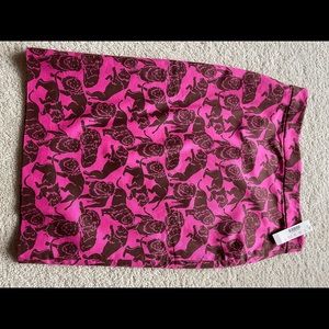 Hot pink J Crew pencil skirt with lion pattern! Brand new with tags!